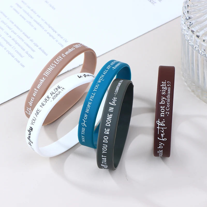 36 Pcs Religious Silicone Wristbands Bulk Bible Rubber Bracelets Colorful Inspirational Christian Silicone Wristbands