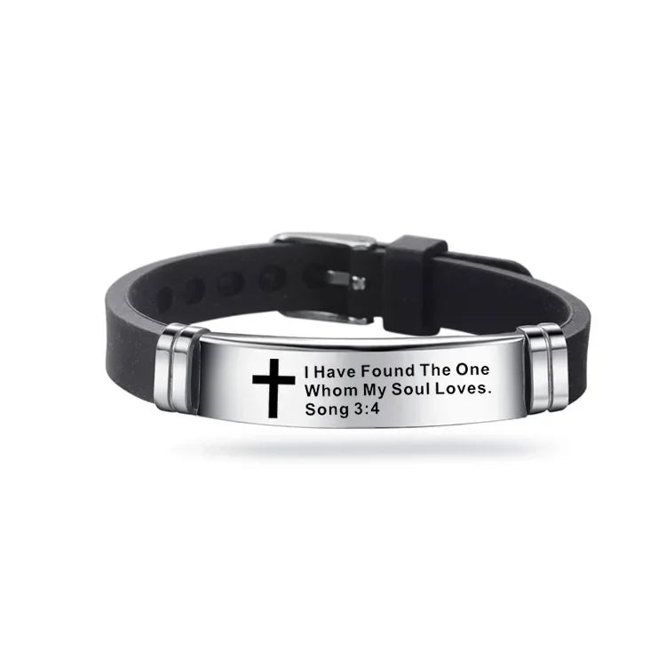 Christian Cross Bracelet – Love Never Fails Scripture Wristband