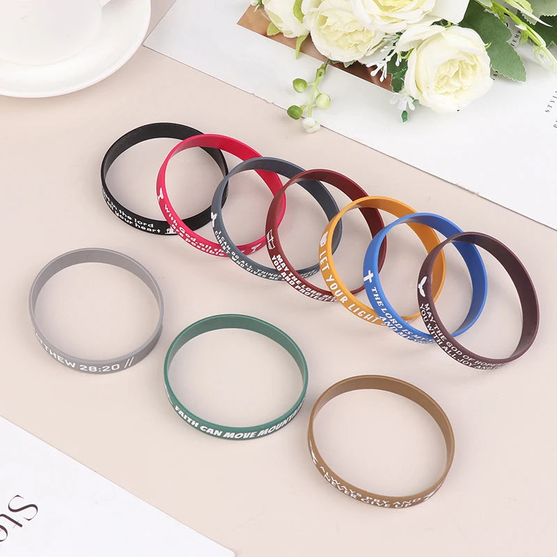 40Pcs Inspirational Bible Verse Silicone Bracelets Faith-Based Rubber Wristbands, Perfect Christian Gifts For Men, Women & Teens