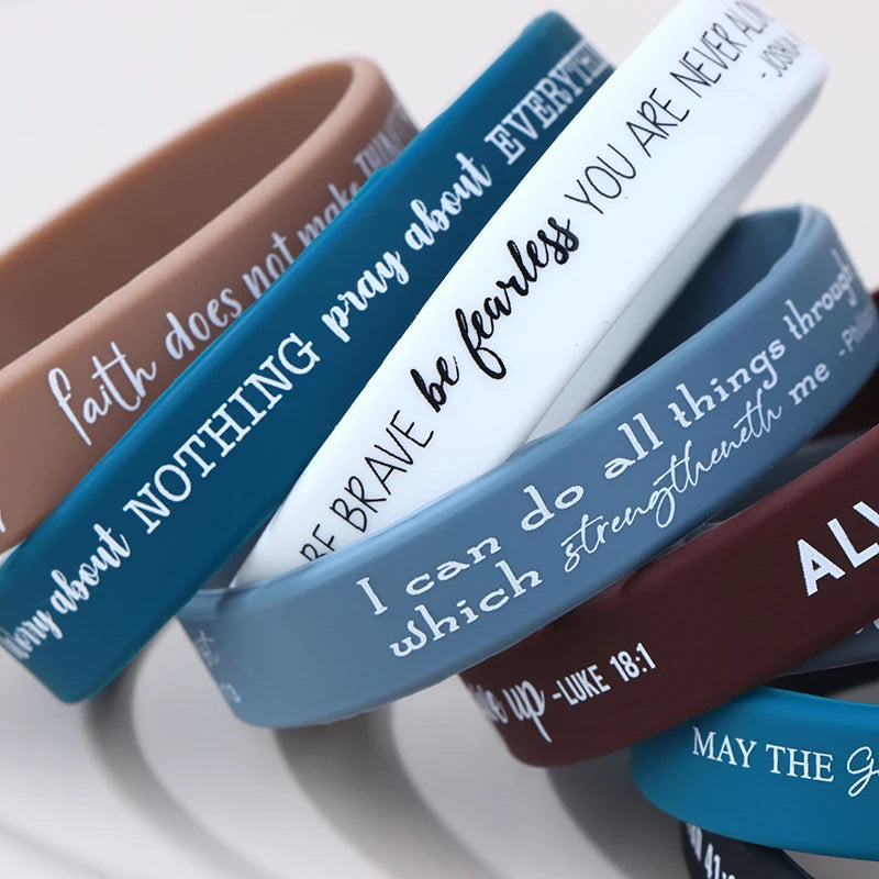 36 Pcs Religious Silicone Wristbands Bulk Bible Rubber Bracelets Colorful Inspirational Christian Silicone Wristbands