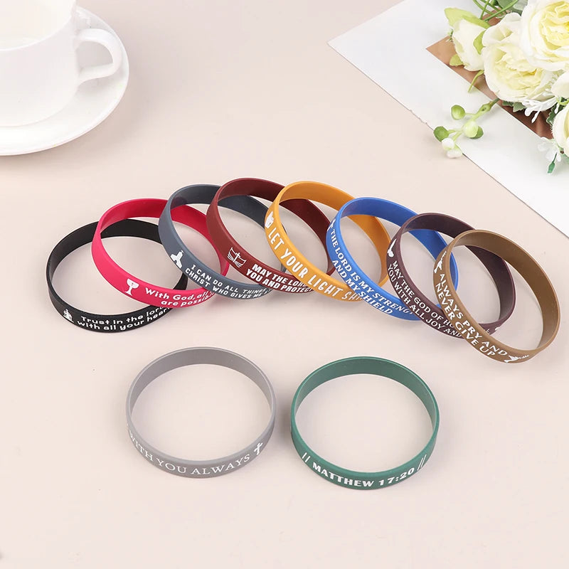 40Pcs Inspirational Bible Verse Silicone Bracelets Faith-Based Rubber Wristbands, Perfect Christian Gifts For Men, Women & Teens