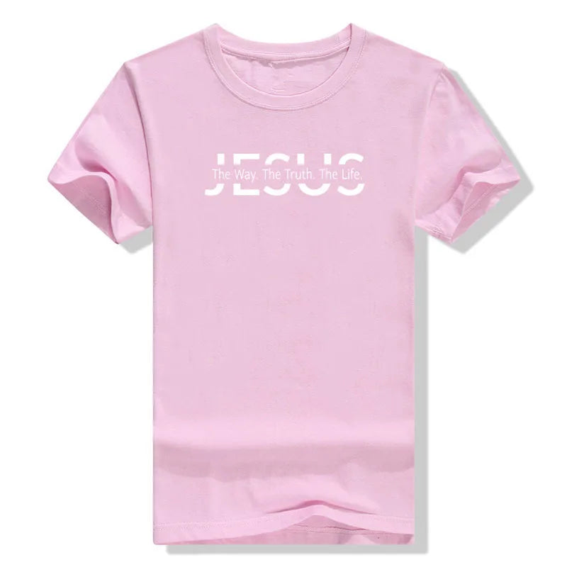 Christ Jesus The Way. The Truth. The Life Blessed Christians T-Shirt Faith Graphic Tee Casual Tops Short Sleeve Blouses Gifts