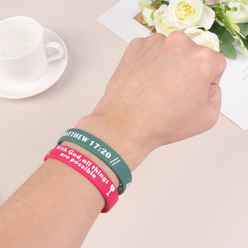 40Pcs Inspirational Bible Verse Silicone Bracelets Faith-Based Rubber Wristbands, Perfect Christian Gifts For Men, Women & Teens