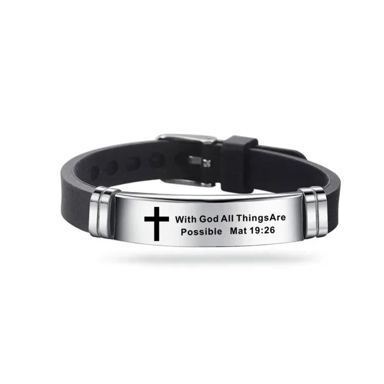 Christian Cross Bracelet – Love Never Fails Scripture Wristband