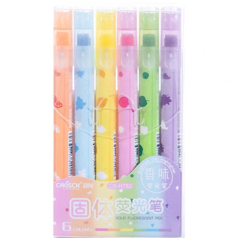 6 Colors/set Pastel Gel Highlighters Fragrance Bible Highlighters No Bleed Bible Art Markers Journaling School Supplies