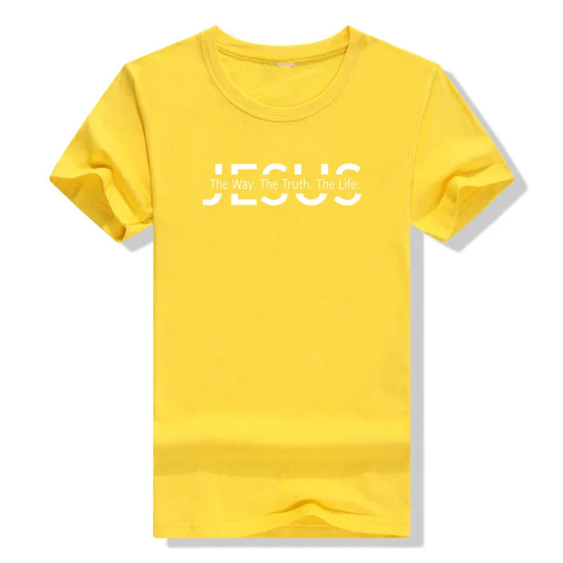 Christ Jesus The Way. The Truth. The Life Blessed Christians T-Shirt Faith Graphic Tee Casual Tops Short Sleeve Blouses Gifts