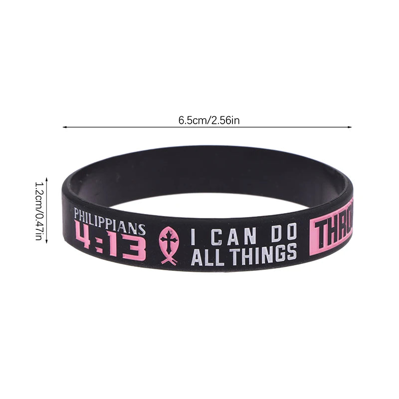 13pc Faith Believe Peace Grace Bible Christian Religious Bracelet Sport Silicone Bracelets Rubber Wristband