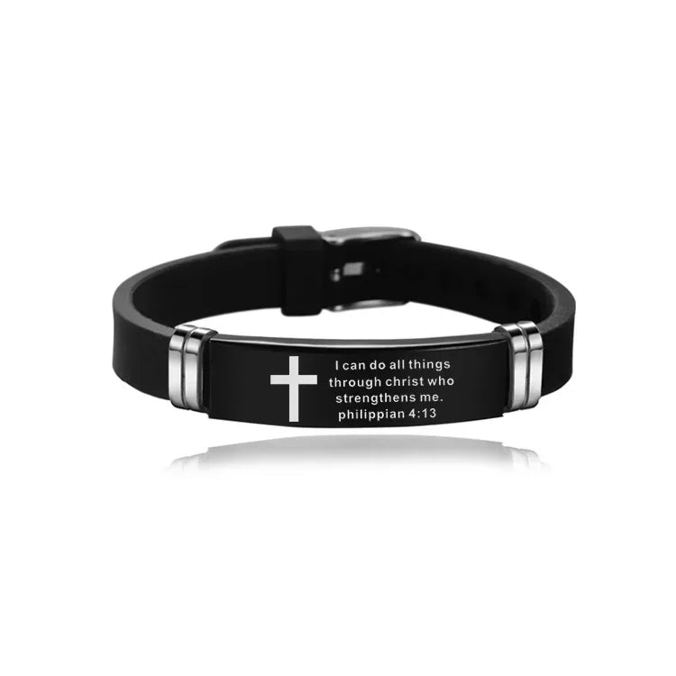 Christian Cross Bracelet – Love Never Fails Scripture Wristband