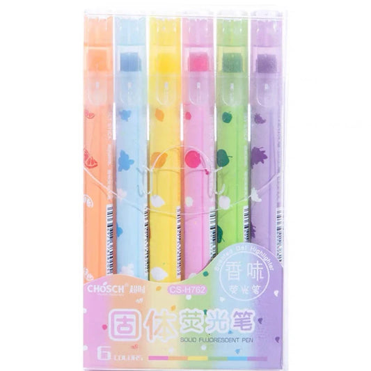 6 Colors/set Pastel Gel Highlighters Fragrance Bible Highlighters No Bleed Bible Art Markers Journaling School Supplies