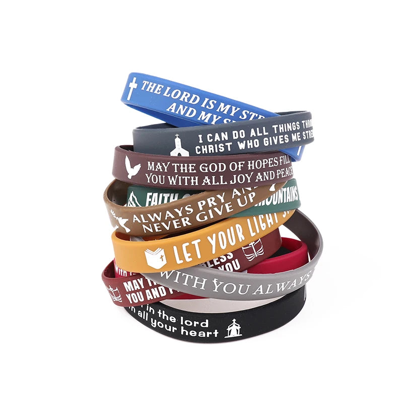 40Pcs Inspirational Bible Verse Silicone Bracelets Faith-Based Rubber Wristbands, Perfect Christian Gifts For Men, Women & Teens