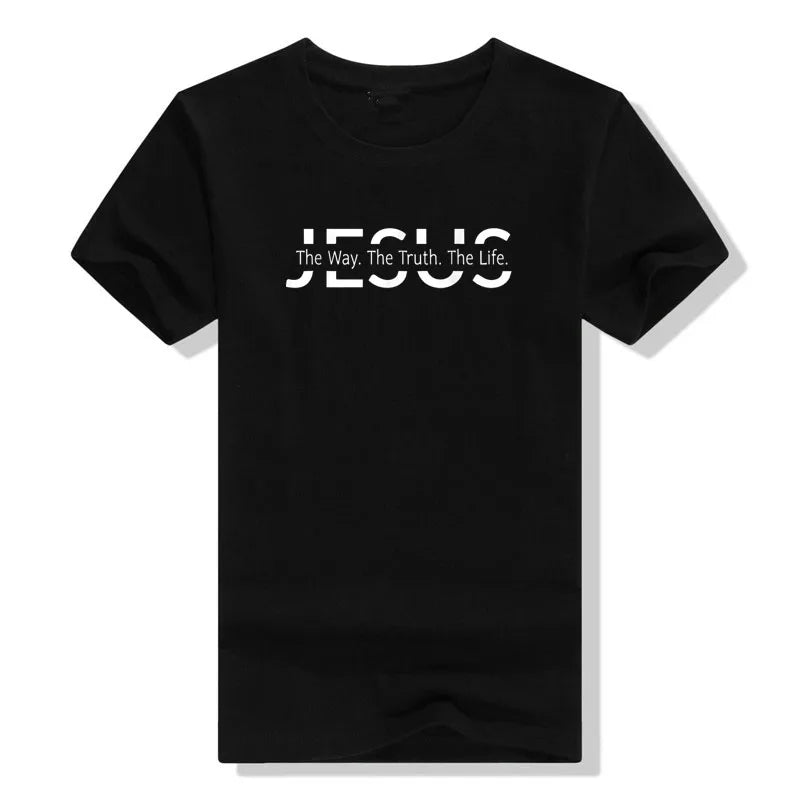 Christ Jesus The Way. The Truth. The Life Blessed Christians T-Shirt Faith Graphic Tee Casual Tops Short Sleeve Blouses Gifts