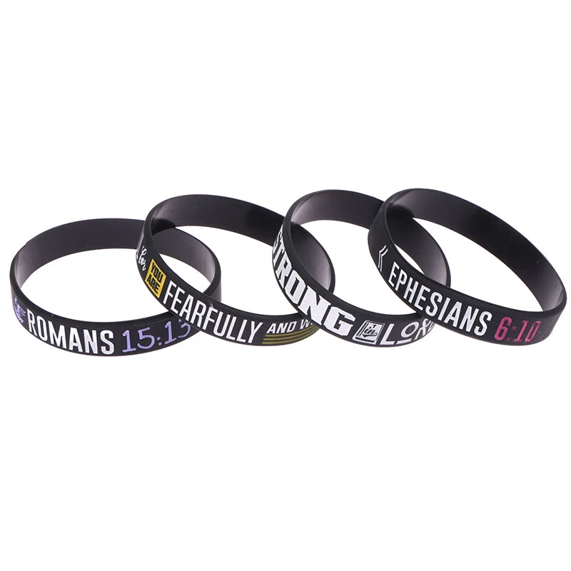 13pc Faith Believe Peace Grace Bible Christian Religious Bracelet Sport Silicone Bracelets Rubber Wristband