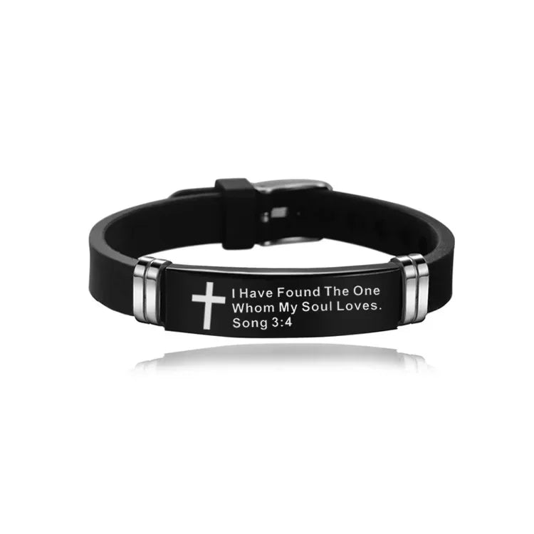 Christian Cross Bracelet – Love Never Fails Scripture Wristband
