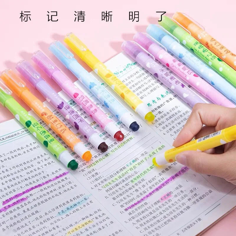 6 Colors/set Pastel Gel Highlighters Fragrance Bible Highlighters No Bleed Bible Art Markers Journaling School Supplies