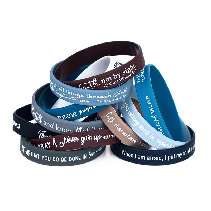 36 Pcs Religious Silicone Wristbands Bulk Bible Rubber Bracelets Colorful Inspirational Christian Silicone Wristbands