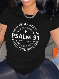 God Is My Refuge and Shield – Christian Graphic T-Shirt