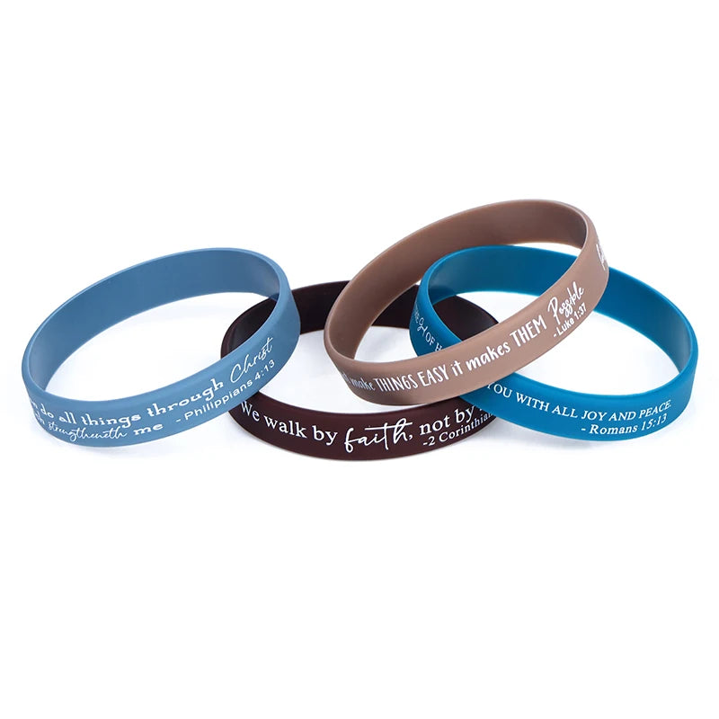 36 Pcs Religious Silicone Wristbands Bulk Bible Rubber Bracelets Colorful Inspirational Christian Silicone Wristbands