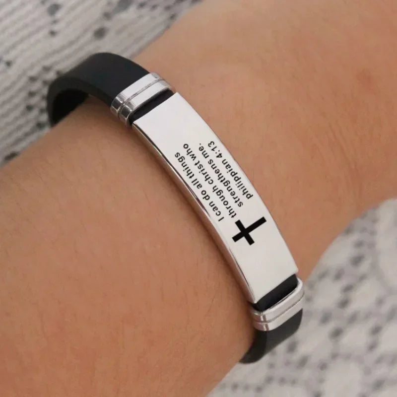 Christian Cross Bracelet – Love Never Fails Scripture Wristband