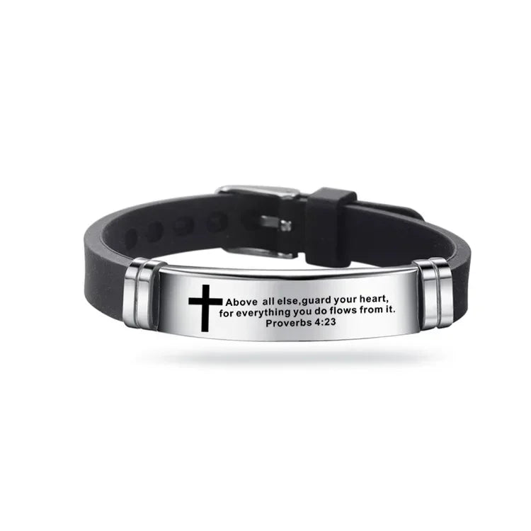 Christian Cross Bracelet – Love Never Fails Scripture Wristband