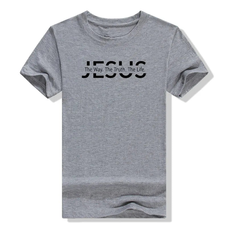 Christ Jesus The Way. The Truth. The Life Blessed Christians T-Shirt Faith Graphic Tee Casual Tops Short Sleeve Blouses Gifts