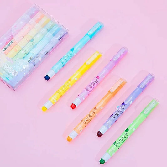 6 Colors/set Pastel Gel Highlighters Fragrance Bible Highlighters No Bleed Bible Art Markers Journaling School Supplies