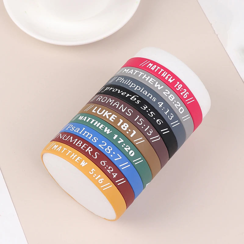 40Pcs Inspirational Bible Verse Silicone Bracelets Faith-Based Rubber Wristbands, Perfect Christian Gifts For Men, Women & Teens