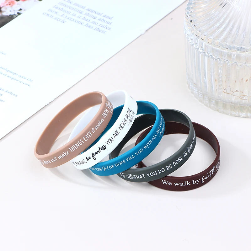36 Pcs Religious Silicone Wristbands Bulk Bible Rubber Bracelets Colorful Inspirational Christian Silicone Wristbands