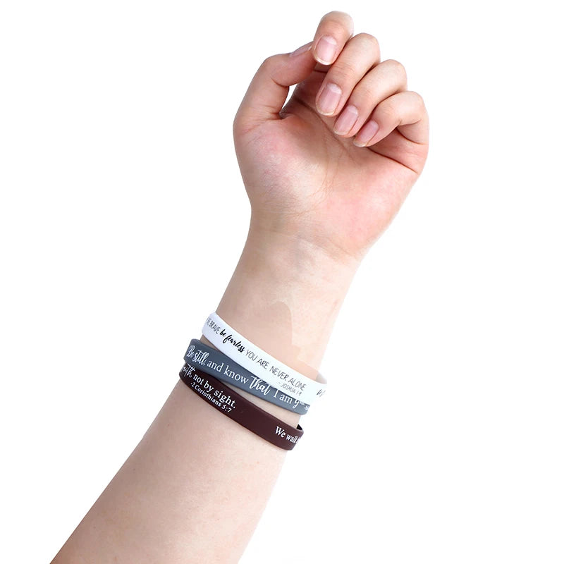 36 Pcs Religious Silicone Wristbands Bulk Bible Rubber Bracelets Colorful Inspirational Christian Silicone Wristbands