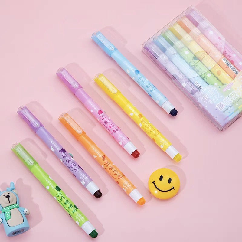 6 Colors/set Pastel Gel Highlighters Fragrance Bible Highlighters No Bleed Bible Art Markers Journaling School Supplies