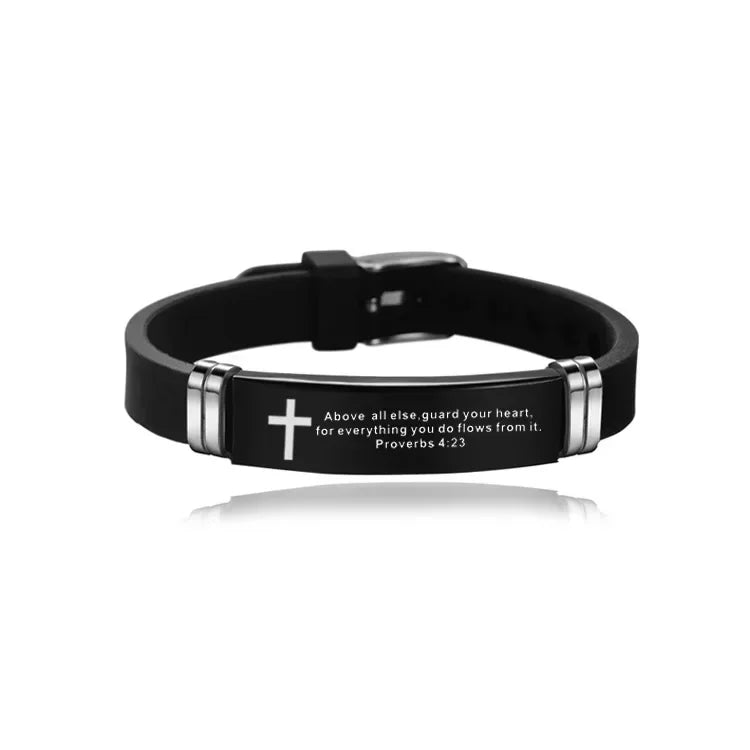 Christian Cross Bracelet – Love Never Fails Scripture Wristband