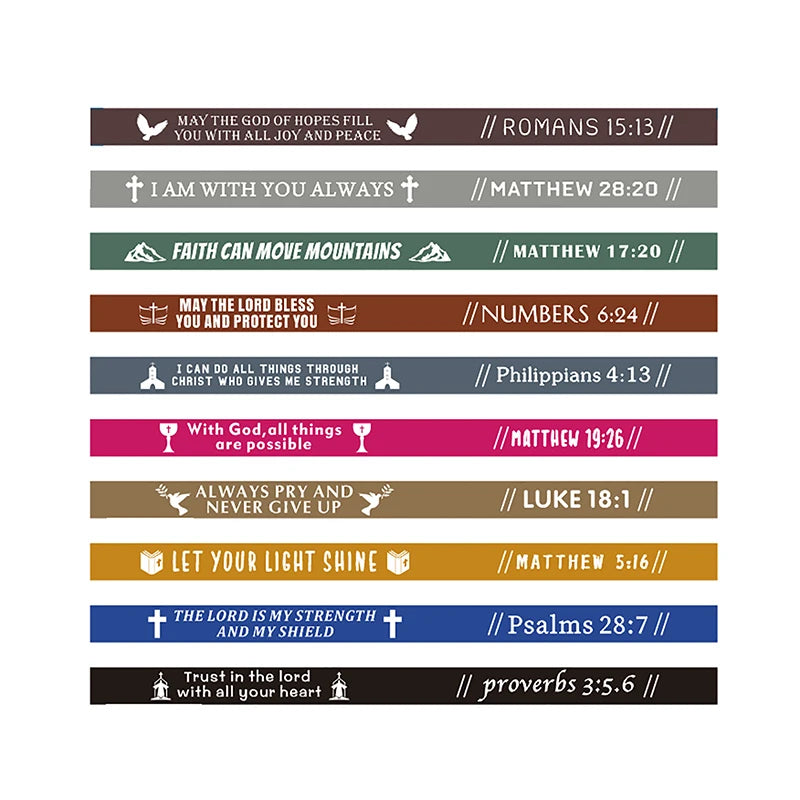 40Pcs Inspirational Bible Verse Silicone Bracelets Faith-Based Rubber Wristbands, Perfect Christian Gifts For Men, Women & Teens