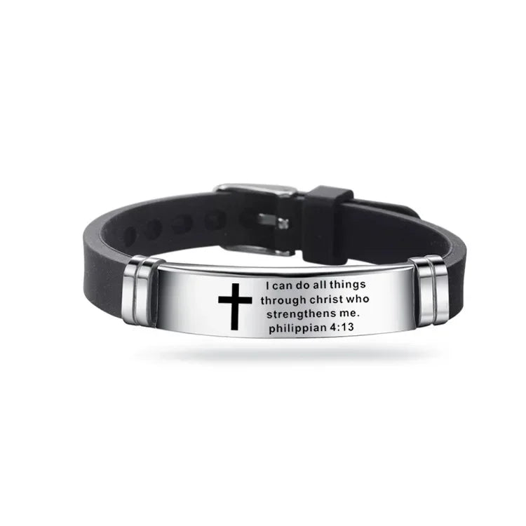 Christian Cross Bracelet – Love Never Fails Scripture Wristband