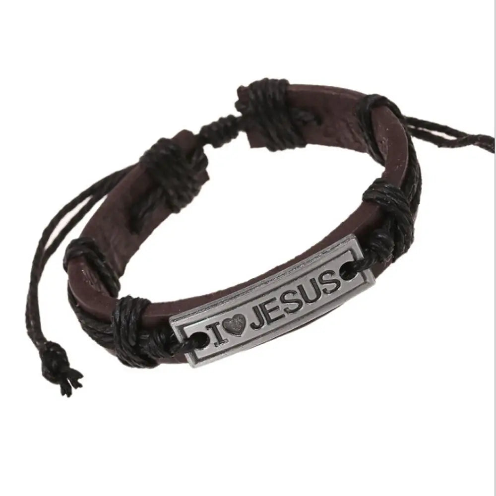 I Love Jesus – Christian Leather Wrap Bracelet