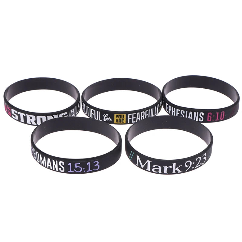 13pc Faith Believe Peace Grace Bible Christian Religious Bracelet Sport Silicone Bracelets Rubber Wristband