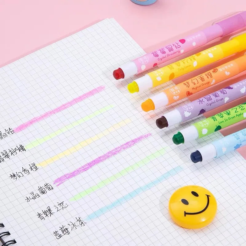 6 Colors/set Pastel Gel Highlighters Fragrance Bible Highlighters No Bleed Bible Art Markers Journaling School Supplies