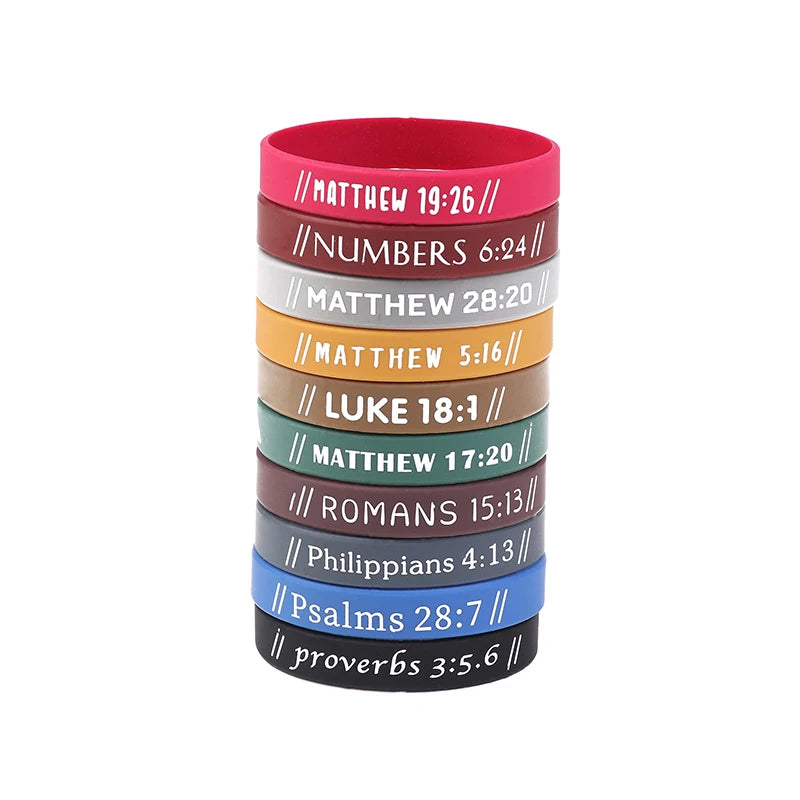40Pcs Inspirational Bible Verse Silicone Bracelets Faith-Based Rubber Wristbands, Perfect Christian Gifts For Men, Women & Teens
