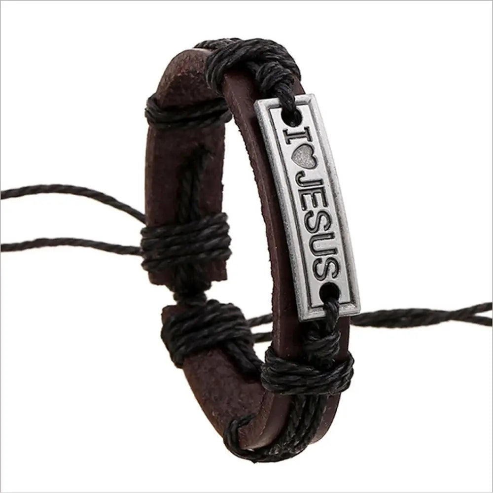 I Love Jesus – Christian Leather Wrap Bracelet