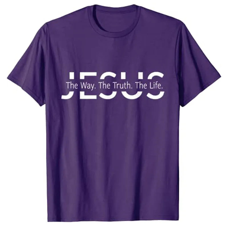 Christ Jesus The Way. The Truth. The Life Blessed Christians T-Shirt Faith Graphic Tee Casual Tops Short Sleeve Blouses Gifts