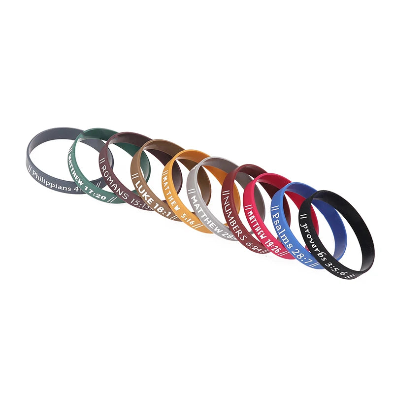 40Pcs Inspirational Bible Verse Silicone Bracelets Faith-Based Rubber Wristbands, Perfect Christian Gifts For Men, Women & Teens