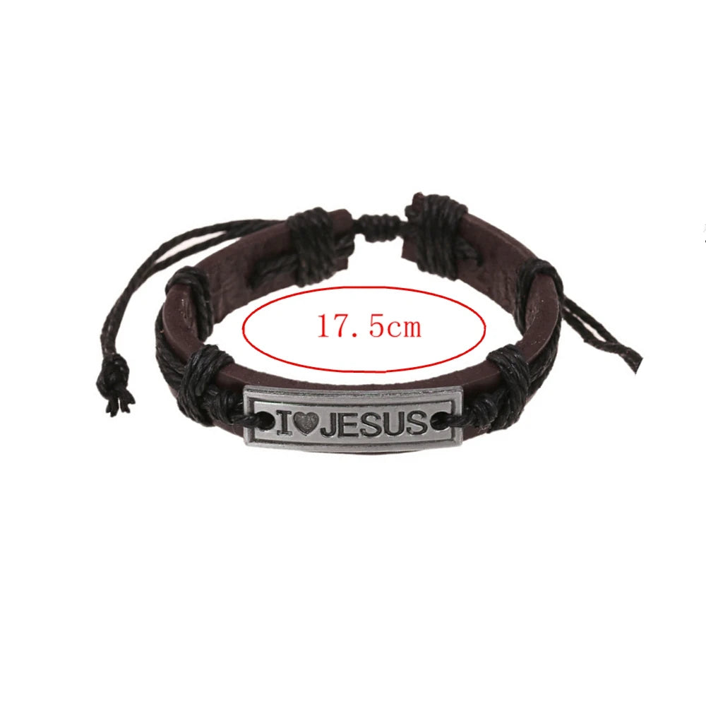 I Love Jesus – Christian Leather Wrap Bracelet