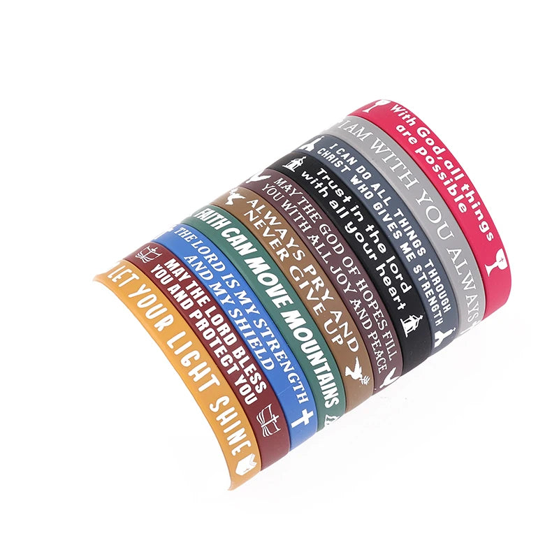 40Pcs Inspirational Bible Verse Silicone Bracelets Faith-Based Rubber Wristbands, Perfect Christian Gifts For Men, Women & Teens