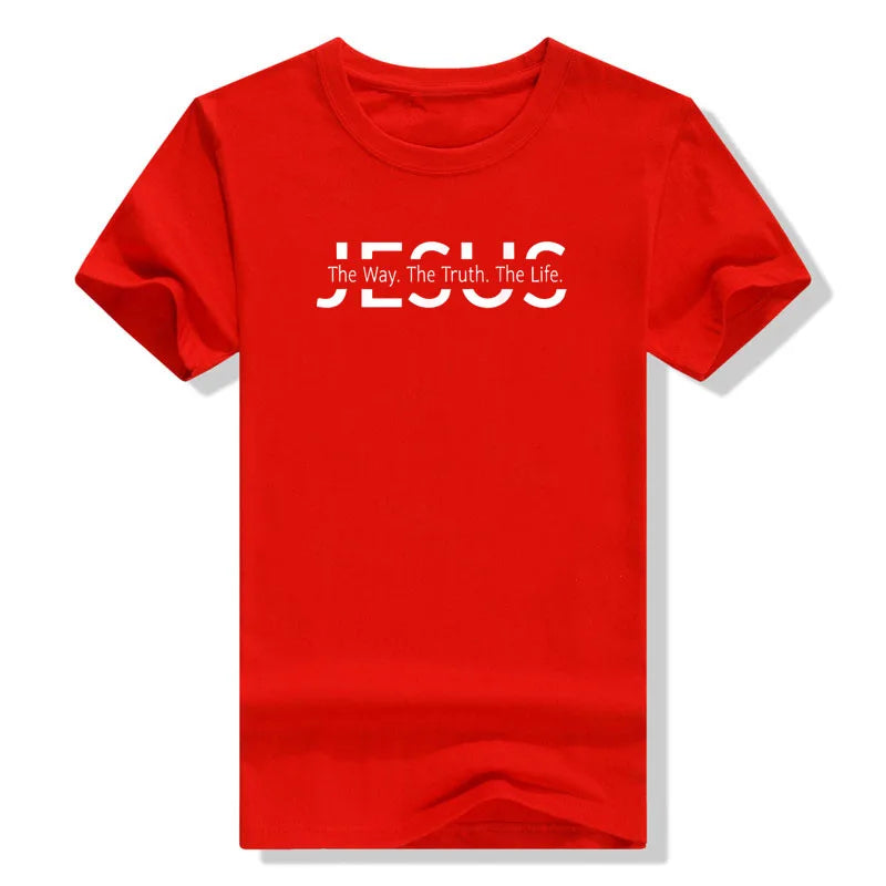 Christ Jesus The Way. The Truth. The Life Blessed Christians T-Shirt Faith Graphic Tee Casual Tops Short Sleeve Blouses Gifts