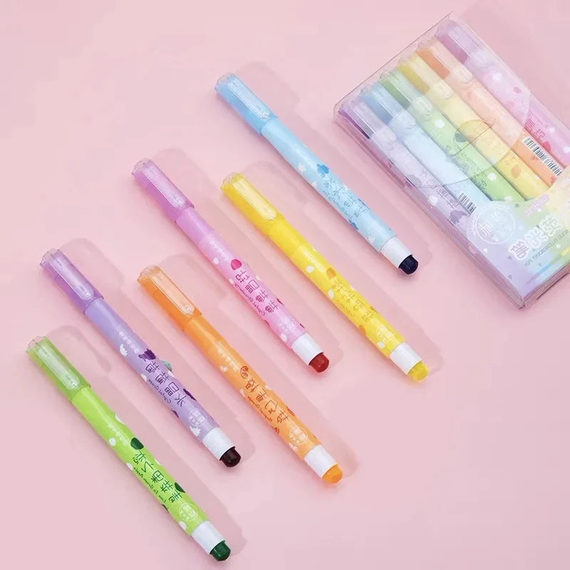 6 Colors/set Pastel Gel Highlighters Fragrance Bible Highlighters No Bleed Bible Art Markers Journaling School Supplies