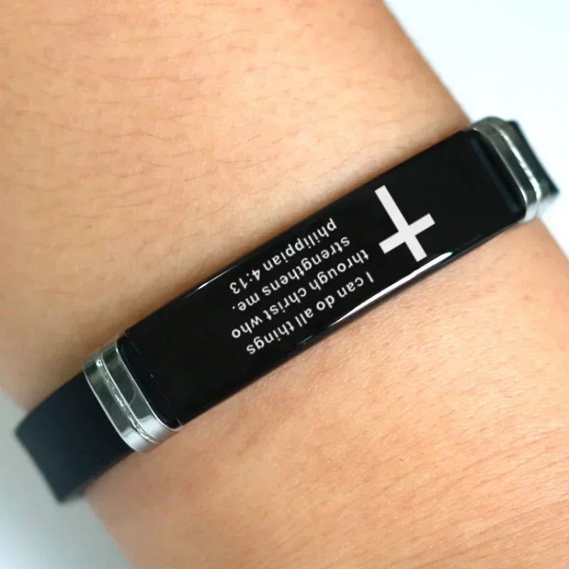 Christian Cross Bracelet – Love Never Fails Scripture Wristband