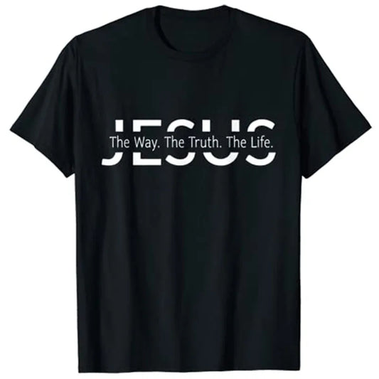 Christ Jesus The Way. The Truth. The Life Blessed Christians T-Shirt Faith Graphic Tee Casual Tops Short Sleeve Blouses Gifts