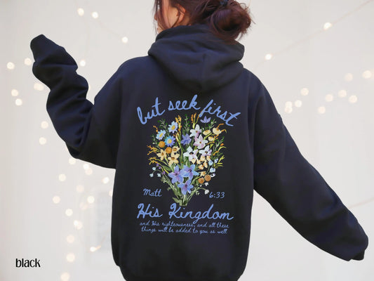 Trendy Christian Sweatshirt Merch, Words on Back Bible Verse Hoodie, Jesus Loves You, Aesthetic Women's Faith Apparel